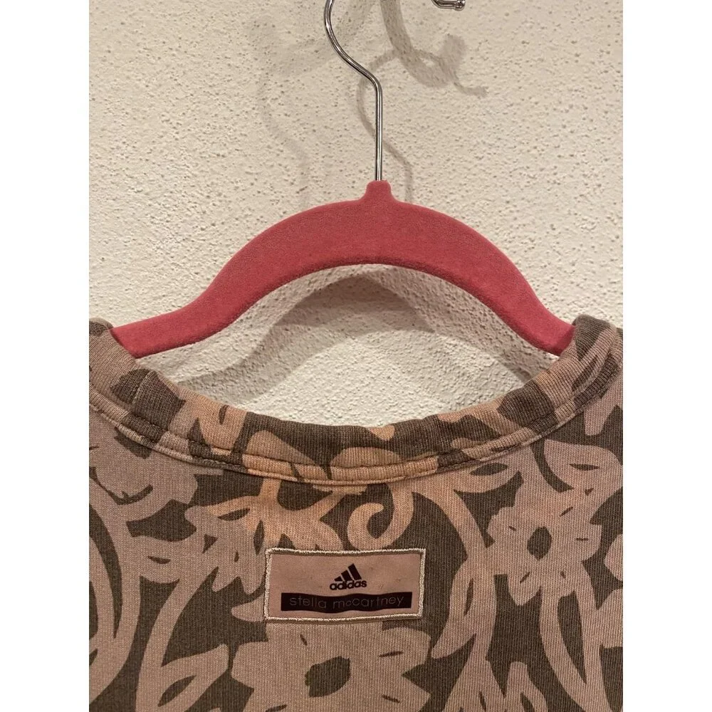 Adidas Stella McCartney Shirt Womens Small Floral Cropped Pullover Boxy Fit - Picture 5 of 5